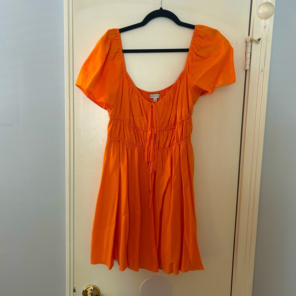 Giani Bini brand orange off the shoulders dress